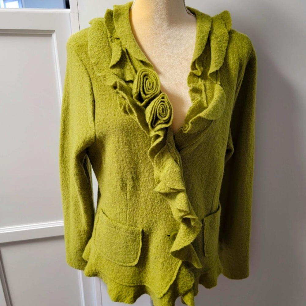 Brat Green Vintage Marisa Christiana Cardigan Sweater